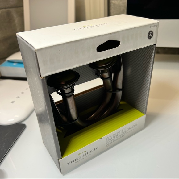 NWT Threshold Decorative Drapery Curtain Holdbacks OIL-RUBBED BRONZE FINISH - Picture 2 of 4